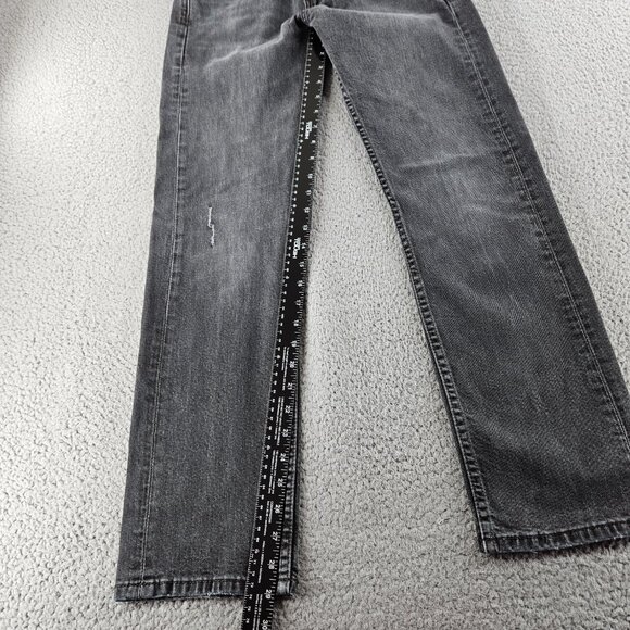 Levis Jeans Mens 29x30 Black 505 Straight Leg Distressed Denim Classic - Picture 12 of 16